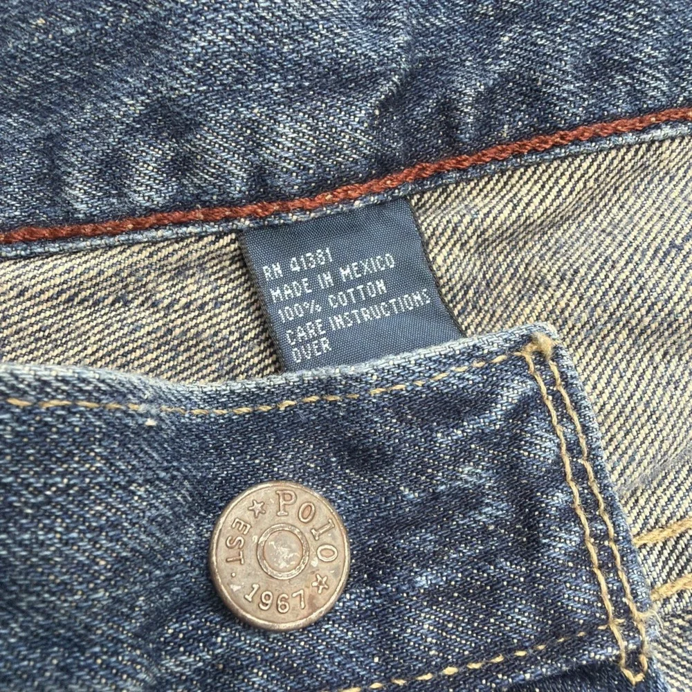 Polo Ralph‎ Lauren Men's Vintage Jeans 40 40x31 Straight Fit Baggy Denim 90's